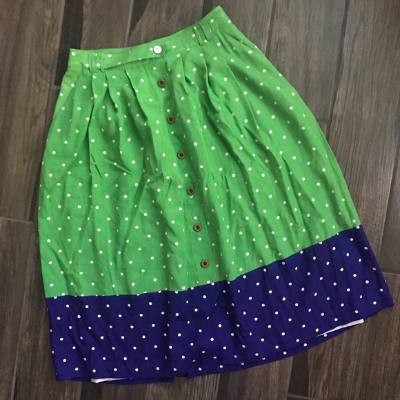 Madewell Dresses & Skirts - Madewell Broadway & Broome Green Polka Dot Skirt 6